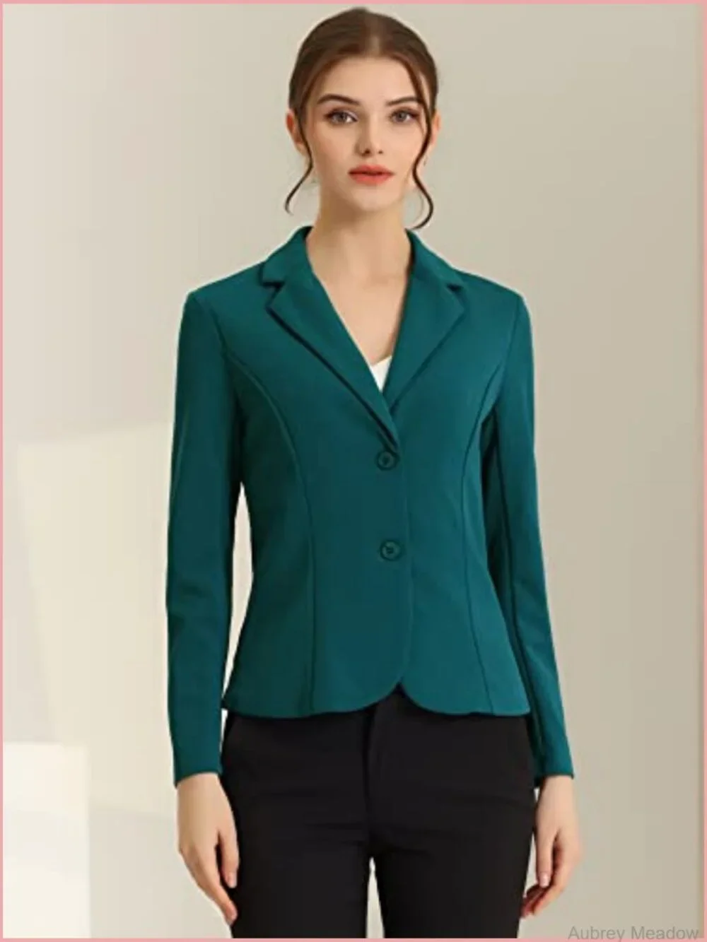 Women's Work Office Blazer Stretch Lapel Collar Long Sleeve Jacket Suit Blazer